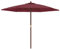vidaXL Parasol de jardin avec mât en bois rouge bordeaux 299x240 cm, parasol, parasol d'extérieur, parasol de patio, parapluie, parasol de terrasse