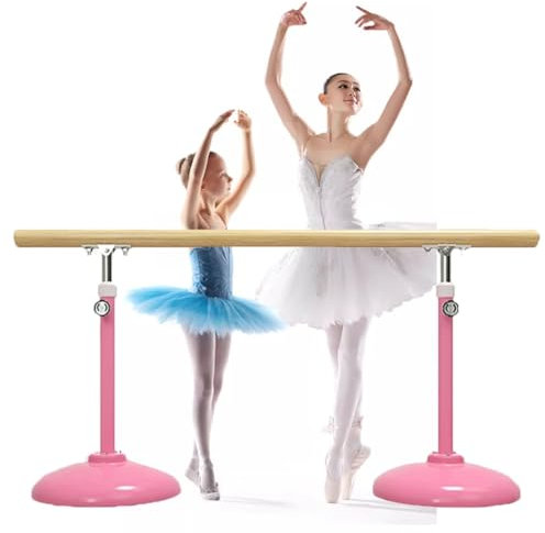 HamoM Ballettstange Mobile, höhenverstellbare Ballettstange mit Holzgriff, geeignet für Beindruckübungen für Erwachsene und Kinder (Color : Pink, Size : 2M/6.6FT)