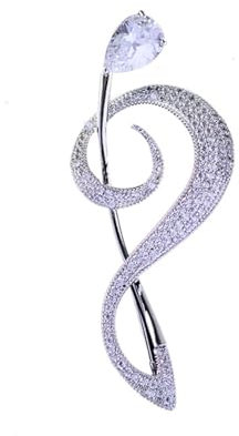 JINZIJINYU Broche Cristal Strass Broche De Corsage Pour Femmes Note De Musique Broche En Zirconium Bijoux Pour Hommes Accessoires Pour Vêtements Boucle De Châle