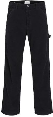 JACK & JONES Jpsteddie Jjcarpenter Corduroy Pant Ln Velluto a Coste, Nero, W33 / L32 Uomo