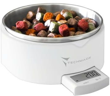 Bol de Nourriture pour Animaux, Bol pour Chien et Chat pèse croquettes et Aliments, Bol avec Balance électronique pour Animaux