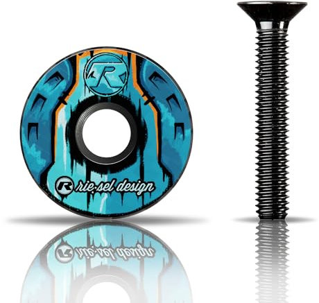 Riesel Design - stem:Cap – Carbon - Ahead Kappe inkl. Aluschraube für Rennrad, Gravel, Cyclocross, MTB/Vorbau- & Steuersatz Kappe für alle Gabelschäfte, Vorbauten mit 1 1/8‘‘ - NEU (stilbruch)