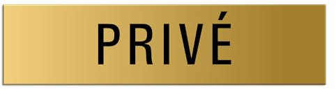 Plaque de Porte Privé 160x40 mm signalétique Aluminium aspet laiton