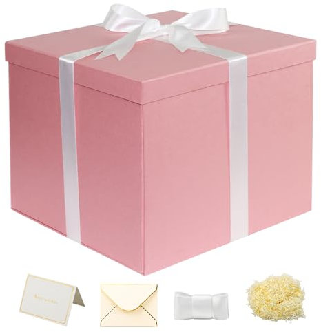YINUOYOUJIA Grande scatola regalo 30,5 x 30,5 x 25,4 cm, scatole regalo rosa per regali, compleanno, confezione regalo, per imballaggio, San Valentino, festa della mamma, Natale, anniversari.