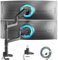 ARES WING Braccio doppio per monitor Ultrawide Heavy Duty curvo impilabile, adatto a 17-49 pollici, supporto verticale per doppio monitor con USB, supporto regolabile per doppio monitor da scrivania,
