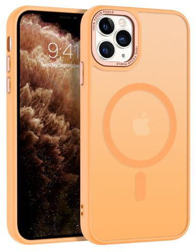 BENTOBEN for iPhone 11 Pro Case [Compatible with Magsafe] Translucent Matte Magnetic Phone Case iPhone 11 Pro Slim Thin Shockproof Bumper Women Men Protective Cover for iPhone 11Pro 5.8, Orange