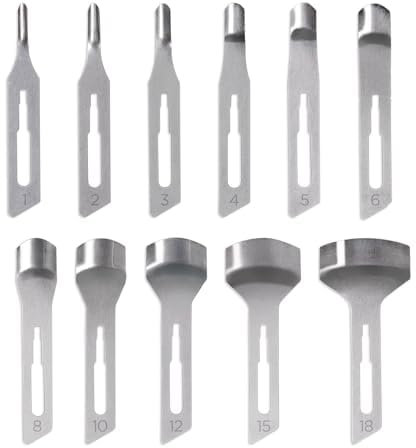 PODOCARE Lame per podologia per Sgorbie per Estetiste, Lame per Ipercheratosi, prodotti Medicali e sterili monouso conf. 10 pezzi (10 pz N° 5)