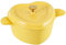 Flavehc Cocotte en fonte émaillée en forme de cœur avec couvercle pour la cuisson du pain, jaune
