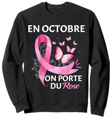 Octobre Rose 2024 Ruban Rose Sensibilisation Cancer Du Sein Sweatshirt
