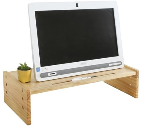 GNBOW Wood Monitor Stand Riser, Adjustable Height Monitor Stand, Desktop Stand Desktop Organizernitor Stand(50 * 25 * 13.8cm)