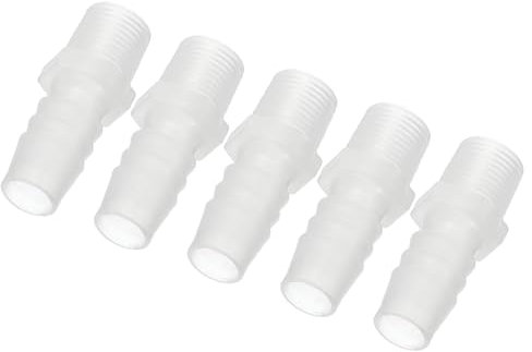 PATIKIL 1/2 Barb x 3/8 G Male Connector, 5 Pcs Plastic Hose Barb Fitting Industrial Hose Barb to Pipe Fitting Connect for Water Liquid Air Fuel