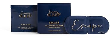 Sensory Retreats Escape Self Heating Eye Mask - Single-Use Mask, Jasmine Scented Heated Eye Mask, Soothing Disposable Sleep Masks with Heat - Ideal Warming Eye-mask for Travel - Single Pack
