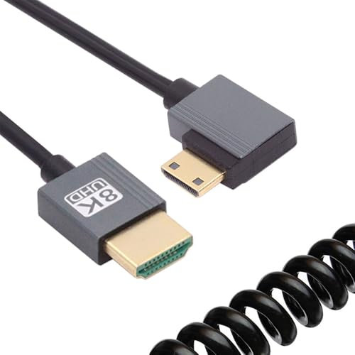cablecc Cable de 100 cm con conector mini HDMI 2.1 macho a HDMI macho y 60 Hz