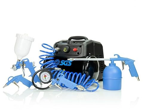 SGS 6L Oil-Free Direct Drive Mini Air Compressor & 5pc Kit