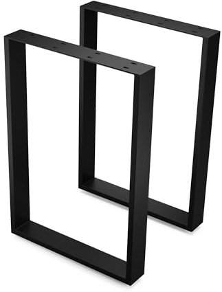 blumfeldt UrbanFodge U Pieds de Table – Pieds de Table Métal Noir Mat, Design Industriel, 50x72 cm, Capacité 200 kg, Montage Facile, Idéal pour Projets DIY & Ambiance Loft