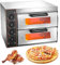 Horno De Pizza Comercial De Doble Horno, Horno EléCtrico De Acero Inoxidable Para Pizza Y Aperitivos, Para Restaurante, Hogar, Pizza, Pretzels, Asado, Yakitori,110V
