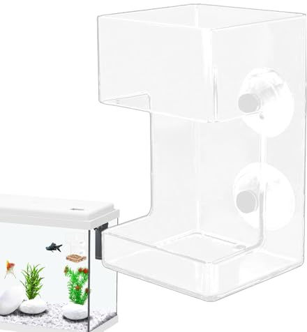 Fischfutter Rohr Automatischer Fischfutterspender Für Aquarien, Garnelen-Futterrohr Transparente Aquarium Futterspender Für Fische, Koi, Großes Aquarium 6x6x10 cm