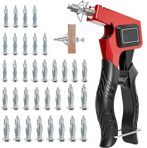 Kit Cheville Molly avec Pince, Assortiment avec 34 M5 Cheville Molly Metallique Paick Ancrages pour Murs Creux Pince Professionnel Convient à M4/M5/M6 (3 Tailles de Vis)