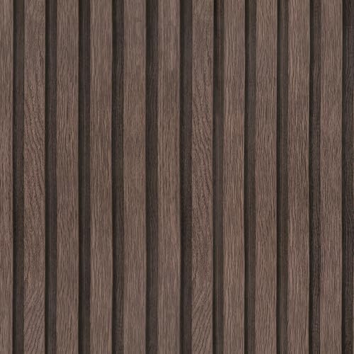 wishFIRE Holz Schiefer Tapete Natürliche Holz Effekt Selbstklebend Tapete 44cm x 762cm Dunkelbraun Vintage Selbstklebende abnehmbare Platte Wandpapierrolle für Wohnzimmer Schlafzimmer