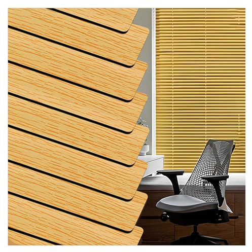 PQPQLI Alu-Jalousie in Holzoptik, 2.1cm Lamellen, wasserfest | Lichtfilternd, mit Bohrmontage, für Fenster & Türen, Wohnzimmer, Schlafzimmer, Maßanfertigung(Wood Color,B60xH160cm)