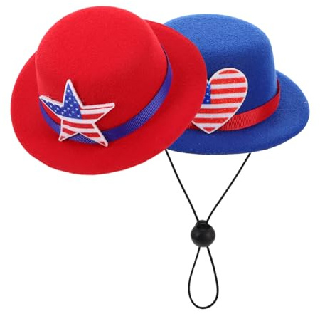 Beaupretty 2stücke Chinchilla-mütze Patriotische Eidechsenmütze Zum Nationalfeiertag Kleine Haustiermütze Foto-requisitenmütze Mütze Für Kleintiere Haustier-Cosplay-kostüm