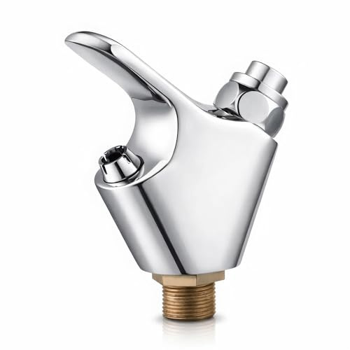 Grifo para Fuentes de Agua Potable Vertical de Laton con Acabado Acero Inoxidable Alta Resistencia para Fuentes Exterior Interior Cocina Jardin Lavamanos Caño Fijo Red Uso Domestico Profesional