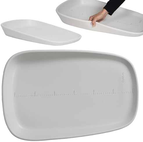 Olmitos - Cambiador de Bebé Antideslizante EVA – Superficie Impermeable, Lateral Elevado, Medidor de Crecimiento, Higiénico y Fácil de Limpiar – 69x44cm | Desde 0m hasta 12 meses (Gris)