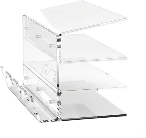 Tastaturständer, 3-lagig, Acryl, transparent, Schreibtisch-Gaming-Tastatur, höhenverstellbar, Computer-Tablett, Organizer (transparent)