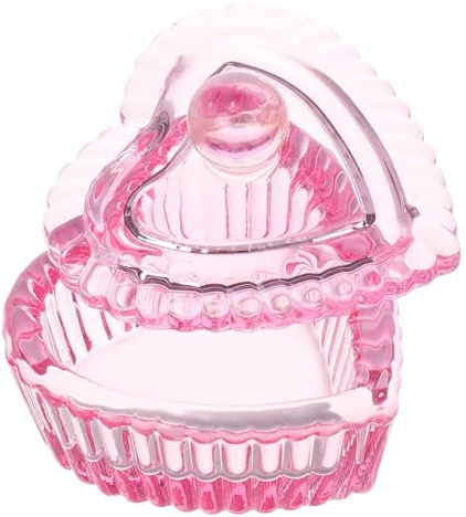 SILENRADAWN Vaso de Vidrio Rosa para Uñas con Tapa en Forma de Corazón, Recipiente Multifuncional para Monómero y Decoración de Nail Art con Diseño Elegante Japonés