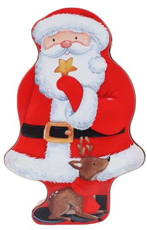 Vikye Julgodisburk Av Plåt, 24 Cm Pepparkaksburk i Metall, för Julklappar | Festlig juldekoration Plåtspargris, mångsidig förvaring, för julklappar och festfavoriter