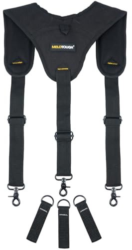 MELOTOUGH Ceintures Porte-outils Bretelles de ceinture à outils Bretelles rembourrées à 3 points et boucle de bretelles à 3 paquets