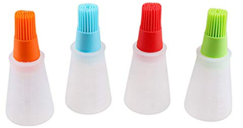 BrilliantDay 4PCS Aceite de Silicona Botella con Pincel para Barbacoa cocinar Hornear Cepillo de Botella de Aceite Resistente al Calor