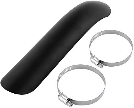 Keenso Motorrad Auspuff Schalldämpfer Hitzeschild Stahl Kurven Auspuff Rohr Abdeckung(Schwarz)