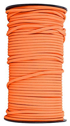 Corde Polyvalente 100m Robustes Paracorde Armée Corde de Survie Rouleau de Corde de Parachute 9 Brins Polypropylène et Polyester - 100M pour Camping Randonnée(Orange)