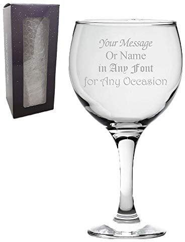 Personalised Engraved Gin and Tonic Glass, Gift Boxed, Personalise with Any Message for Any Occasion