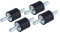 M6 Gummihalterung, 4 Stück M6 Gummi Vibrationshalterung mit Stehbolzen Spulendämpfer Isolator Dämpfer Reißfestigkeit mehr als 45 N/mm 14 MPa, doppelter Außengewindedurchmesser x Höhe 20 x 20 mm
