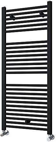 Kibath L420603 Toallero Secatoallas radiador para integrar en Circuito de Agua Caliente, Tubos de Acero con Acabado Lacado en Negro 1200x500. Válido para Red de calefacción estandar