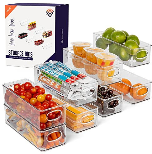 ClearSpace Plastic Pantry Organization and Food Storage Bin – Great Kitchen Organization and Kitchen Storage – Fridge Organizer Bins– 8 Pack