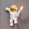 FREEUP Wandleuchte kinderzimmer mit Stecker, Astronaut lampe kinderzimmer Wandlampe mit Schalter und 1,5M Kabel, E27 Fassung, Max.40W(Ohne Glühbirnen), Lustige Geschenke für kinder Jungen Mädchen
