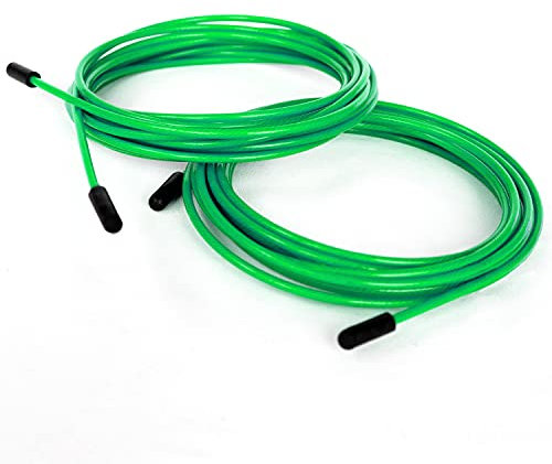BRANK Sports® Ersatzkabelpakete für Crossfit Springseile | 2 Stahlseile für Speed-Springseile (Ø 2.5 mm - Grün)