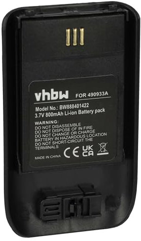 vhbw Batterie Remplacement pour Ascom 490933A, 660497 pour téléphone Fixe sans Fil (800mAh, 3,7V, Li-ION) Noir