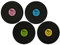 4er Set Tischset Vinyl Schallplatte Ø 39 cm Platzmatte Rund Platzsets Tischmatte Tisch Untersetzer