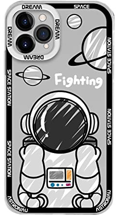 Yonds Queen for iPhone 13 Pro Max Cute Clear Case, Cool Cartoon Astronaut Space Planet Moon Design Stylish Soft TPU Bumper Shockproof Anti-Slip Protector Case (iPhone 13 Pro Max, Dream Black)