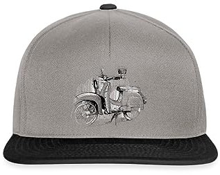 Spreadshirt Moped Zeichnung Zweitakter Snapback Cap, One Size, Graphit/Schwarz