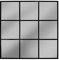 THEROSE Espejo Ventana, Espejo Industrial, Aluminio 120 x 120 cm (Negro)
