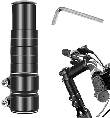 LURICO Lenkererhöhung Fahrrad, Fahrradlenker Erhöhung MTB, 28,6 Fahrrad Lenkererhöhung Aluminium, für MTB Rennrad Stadträder, mit Sechskantschlüssel (Schwarz)