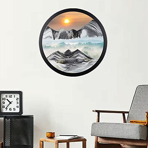 Peinture De Sable Qui Coule, Image De Sable Dynamique,3D Naturel Paysage Flowing Sand Picture Sablier De Paysage Abstrait,affichage 3D Mer Profonde En Mouvement, Image De Sable Mobile (Color : A)
