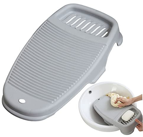 Yililay Tablero de Lavado para Ropa, Tablero de Lavado de Lavar Tablas de Lavado a Mano sin plástico sin Deslizamiento para Tabla de Lavado de Ropa con Soporte para jabón para Ropa de Lavado