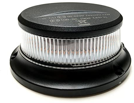 MelTruck Rundumleuchte Orange weiß Magnet 18 LED 12V 24V ECE R65 R10 E9 3x Blitzmuster