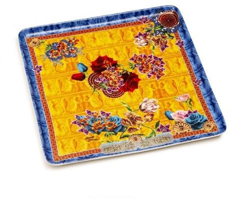 Lamart Palais Royal Vassoio/Svuotatasche Giallo “Foulard” cm 25x25 cod. 37715